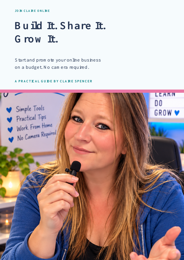 Build It, Share It, Grow It ebook cover featuring AI Claire